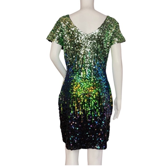 Maner Green and Blue Dress, M - Picture 2 of 2